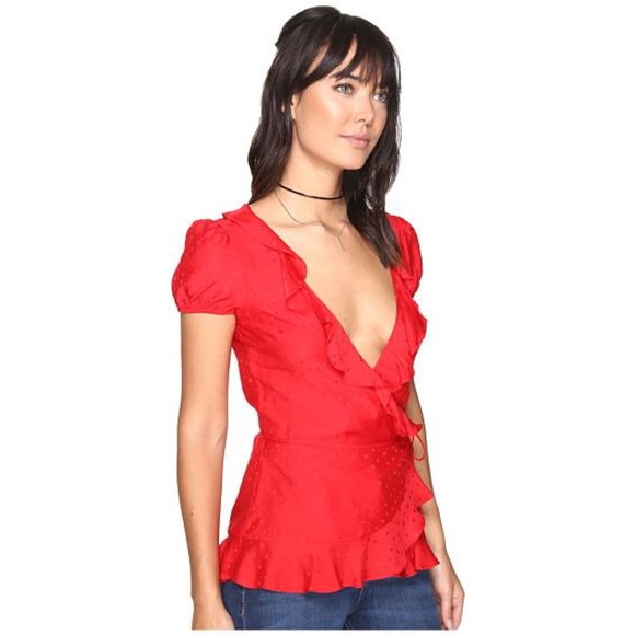 SOLD $168 For Love and Lemons Gabriela Wrap Top XS - Picture 2 of 5